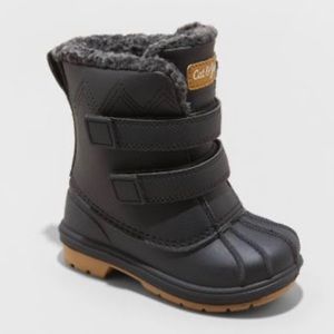 Cat & Jack Denver Toddler Boy’s Black Double Hook & Loop Winter Boots Size 6